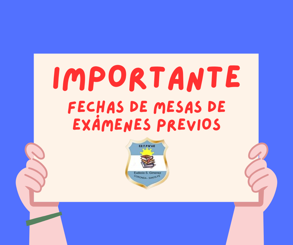 Fechas de exámenes previos